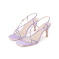 thumbnail image 4 of BLISSFUL STEP Glitter Stiletto Heel Slingback Strap Square Toe Sandals for Women Purple 9.5, 4 of 8