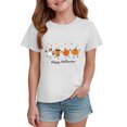 thumbnail image 7 of Staki Toddler Halloween Shirts Cute Tshirt for Girls Kids Funny Halloween Print Tee Tops(White,9-10 Years), 7 of 7