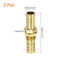 thumbnail image 2 of 2 Pack Brass Hose Barb Fitting Straight Connector Coupler, 1/2" ID Brass Fitting Air Hose Fittings 2.13" x 0.67"(LxW), 2 of 7