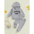 thumbnail image 4 of BemeyourBBs Toddler Baby Boy Daddy's Mini Outfits Letter Embroidery Long Sleeve Hoodie Sweatshirt Sweatpants Jogger Pants Set 2 Piece Sweatsuit Spring Fall Winter Clothes, 4 of 9