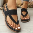 thumbnail image 4 of Willtoo Women's Wedge Sandals Adjustable Buckle Open Toe Slingback Shoes Summer Comfortable Walking Orthopedic Sandals, 4 of 7