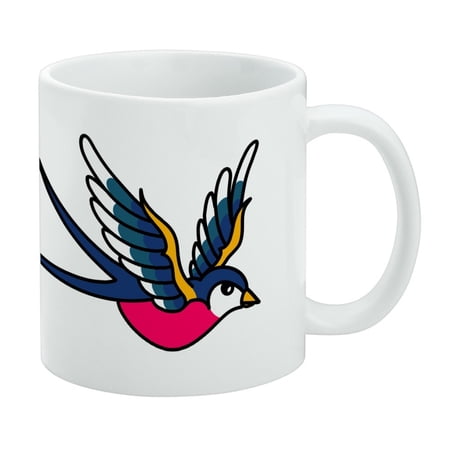 Traditional Swallow White Mug