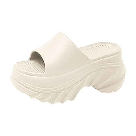 Platform Slides for Women, Platform Sandals Women Comfortable, Cute Flatform Beach Sandals,Fashion Platform Slippers for Women Slip On Open-Toe Sandals Indoor and Outdoor Use