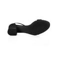 thumbnail image 5 of BLISSFUL STEP Women's Solid Color Open Toe Mid Block Heel Buckle Ankle Strap Sandals Black 10, 5 of 8