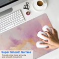 thumbnail image 3 of Rectangle Marble Mouse Mat, Pink and Gold Marble Large Non-Slip Rubber Gaming Mouse Pad with Stitched Edges, Office Mouse Pad for Women Men Kids, 31.5x11.8in, 3 of 7