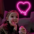 thumbnail image 4 of Letrero de neón de corazón - Luz de corazón derretida para decoración de habitación de adolescentes/niños/niñas - Letrero de corazón de neón alimentado por USB con interruptor de encendido/a, 4 of 5