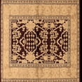 thumbnail image 1 of Ahgly Company Indoor Square Oriental Brown Industrial Area Rugs, 4' Square, 1 of 4