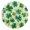 Gold, variant on Round Art Wall Clock Vintage Oil Painting Texture Decorative Clock Gold Pointer, Multi-Purpose Desktop & Hanging Creative Decor Clock for Home Living Room Green Four Leaf Clover