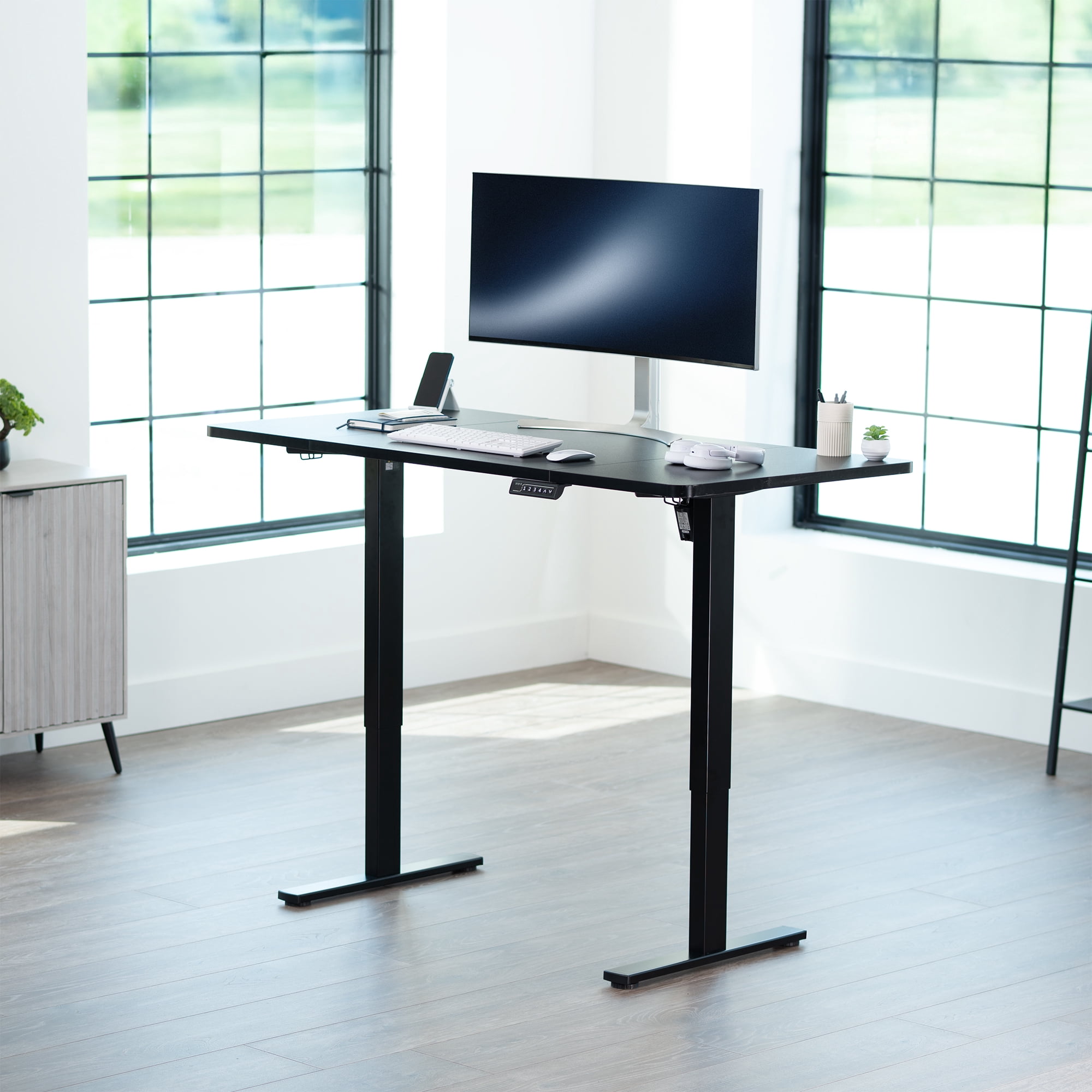 VIVO Black 60 x 24 inch Universal Table Top for Sit to Stand Desk Frames