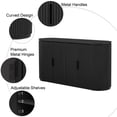 thumbnail image 4 of Black Accent Storage Cabinet, Curved Sideboard Cabinet, Atumon Storage Cabinet with 4 Doors and Adjustable Shelves, Modern Buffet Sideboard, Wood Cabinet Furniture for Entryway Hallway Living Room, 4 of 10