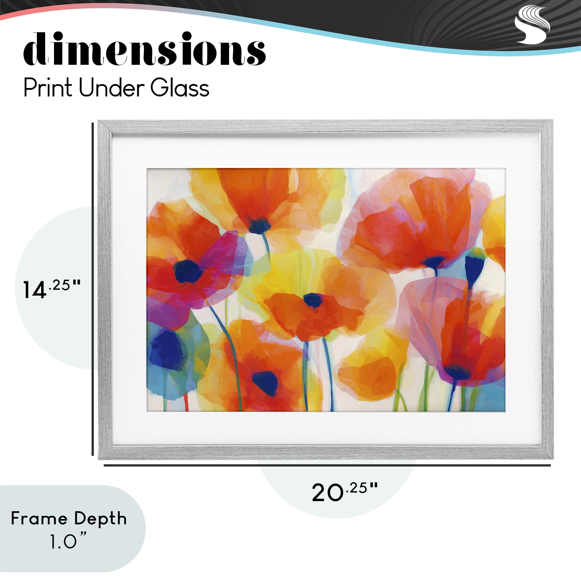 Stupell Industries Poppies At Golden Hour Gray Framed Print Under Glass, design by Chromatic Storm Studio