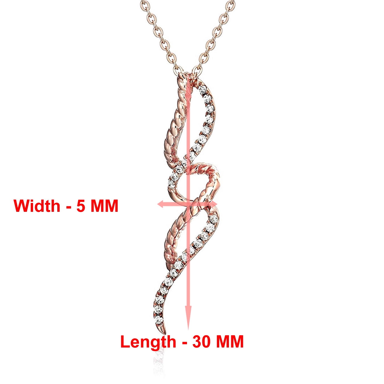 Vir Jewels 1/10 cttw Diamond Pendant, Diamond Swirl Pendant Necklace for Women in 14K Rose Gold with 18 Inch Chain, Prong Setting For Female Adult