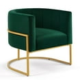 thumbnail image 2 of Accent Chairs Upholstered Velvet Accent Chair with Golden Metal Stand,Mid-Century Living Room Leisure Chair with Curve Backrest -Jade( Emerald),Fabric Accent Chairs, 2 of 5