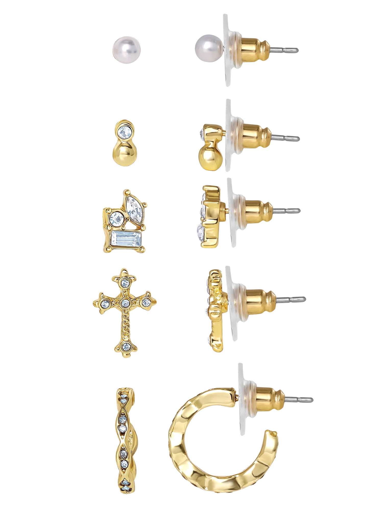 Jessica Simpson Women's Assorted Stud Earring Set, 6 Pairs