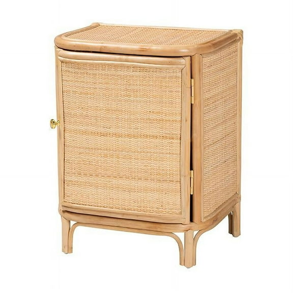 bali & pari Kiara Bohemian Natural Rattan Nightstand