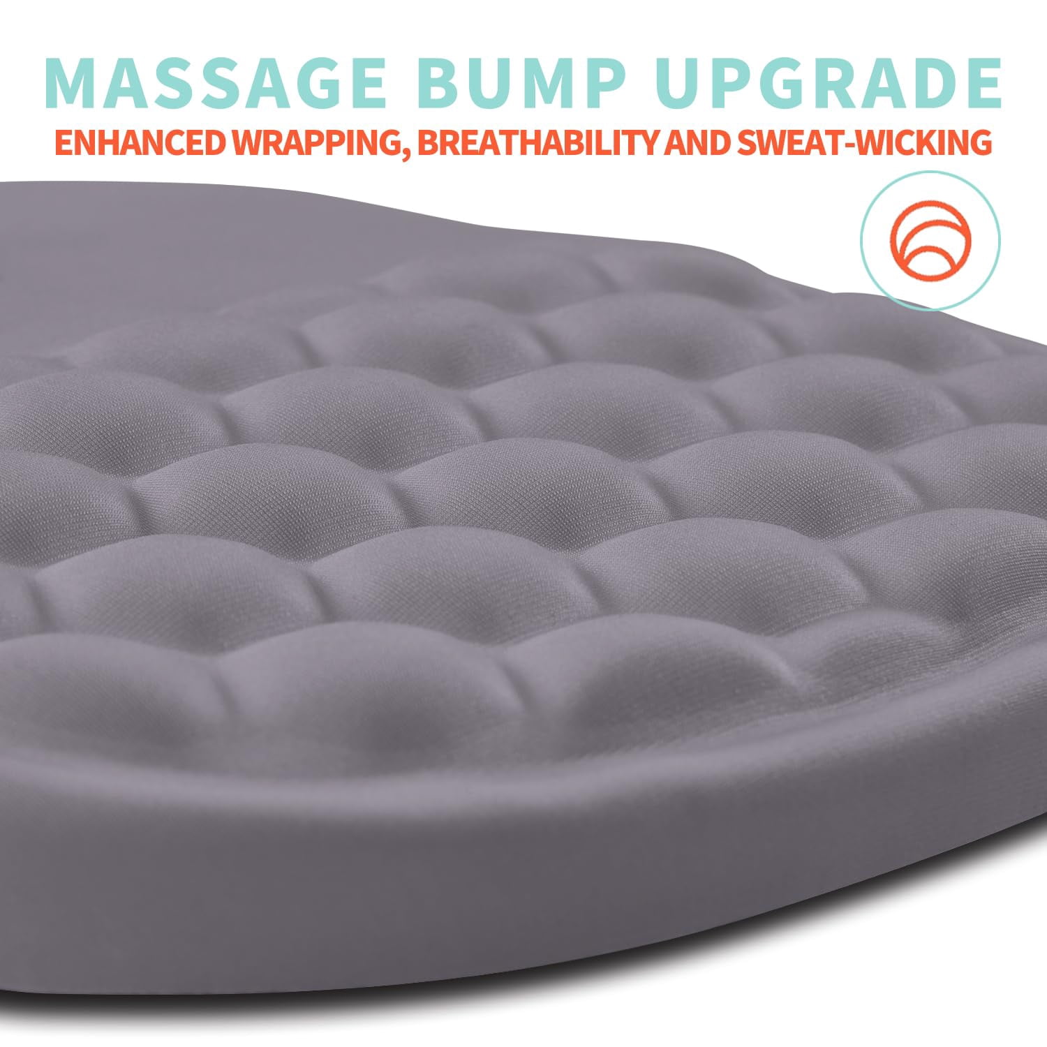 Mouse Pad Wrist Support With Memory Foam Massage Bulge  Carpal Tunnel Mousepad Rest For Mouse(12x8 Inch Gray Light Purple)