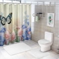 thumbnail image 7 of Orinice  Country Pink and Blue Floral Shower Curtain for Bathroom, Plant Green Eucalyptus and Nature Butterfly Fabric Shower Curtain with Hooks,Spring Garden Bathroom Curtain Shower Set, 36x72, 7 of 7