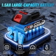 thumbnail image 4 of HIPPCRON 21V Cordless Blower Vacuum 2-in-1, 31000RPM High-Speed Motor, 1x 1500mAh Battery, US Plug, Safety Kit Included, 4 of 10