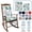 Beige_ColorLeaf, variant on 2Pcs Waterproof Rocking Chair Cushion Seat Sets for Indoor Home Office Car, Upper And Lower Back Cushion with Non-Slip Ties, Oxford Cloth Surface, Polyester Filling