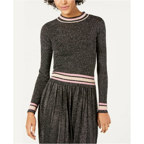 Lucy Paris Womens Nicole Metallic Pullover Sweater, Metallic, X-Large