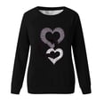 thumbnail image 4 of tklpehg Womens Long Sleeve Valentines Day Shirt Heart Print Crewneck Graphic Tees Lightweight Comfortable Blouse Long Sleeve Shirts Womens Tops Fashion Leisure Tops (Black_A,M), 4 of 4