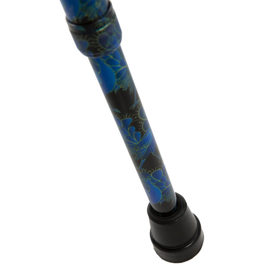 Adjustable Pattern Cane With Offset Handle With Wrist Strap