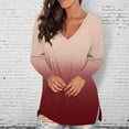 thumbnail image 4 of Kayannuo Womens Tops Long Sleeve Fall Women's V Neck T Shirts Casual Gradient Tops Blouse Tunic Long Sleeve Fit Tees, 4 of 7