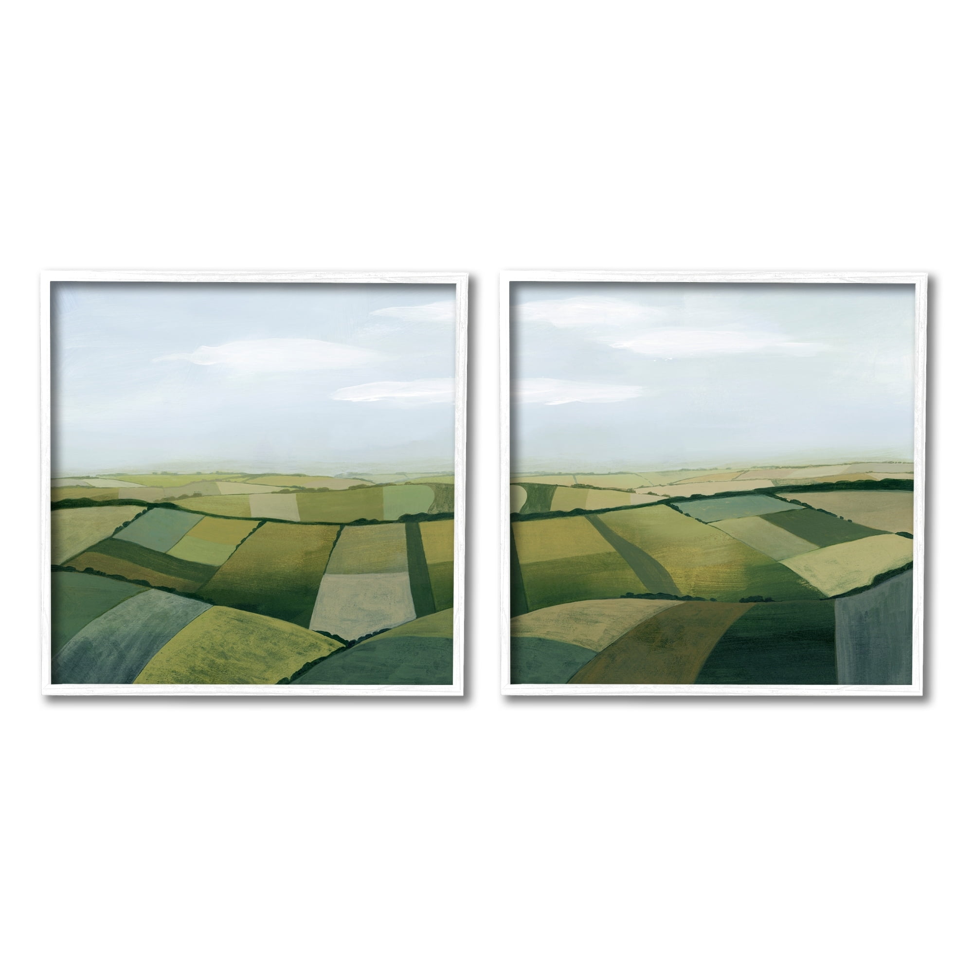 Stupell Industries Rolling Hill Farm Crop Landscape Patchwork Grass Fields, 17 x 17, Design by Grace PoppÂ&nbsp;