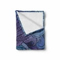 thumbnail image 2 of Abstract Soft Flannel Fleece Throw Blanket, Ocean Inspired Graphic Paisley Swirled Hand Drawn Artwork Print, Cozy Plush for Indoor and Outdoor Use, 50" x 70", Purple Blue, by Ambesonne, 2 of 6