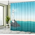 thumbnail image 4 of Ambesonne Nautical Beach Shower Curtain, Ocean Lighthouse, 69"Wx75"L, Teal Sky Blue Grey Teal, 4 of 4
