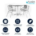 thumbnail image 3 of Flash Furniture Aluminum 5-Piece Patio Dining Set with Square Table and 4 Slat Back Chairs, Silver, 3 of 14