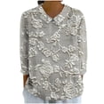 thumbnail image 2 of Vetsdori Juniors 3/4 Sleeve Tops Collared Holiday Pullover Dressy,Summer Round Neck T-shirts for Woman Fashion, 2 of 5