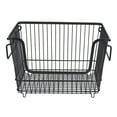 thumbnail image 2 of Freezer Storage Basket, Iron Wire Easy Access Keep Tidy 40 Pounds Load Bearing Large Opening Stackable Chest Freezer Organizer Black  for Dining Room for Meat, 2 of 7