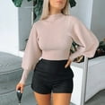 thumbnail image 7 of Fashion Women Casual Solid High-necked Long Sleeve Sweater Blouse Tops Clutch Band Sweatshirt Long Sleeve Sweatshirt Garment Dyed Lightweight Sweaters for Women Old Man Sweater Mens Sweaters for Men, 7 of 7
