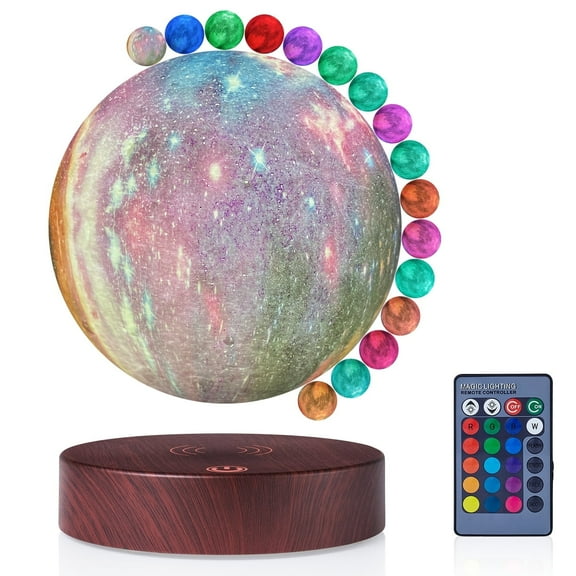 VGAzer Levitating Moon Lamp, 16 Color Modes, Floating and Spinning, Magical Night Sky, Unique Christmas Gifts,Room Decor,Office Desk Night Light