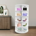 thumbnail image 3 of Rotating Shoe Rack 5 -Tiers Storage Shelves 360 Degree Rotating Shoe Tower Rack, 3 of 13