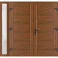 Front Exterior Prehung MetalPlastic Double Doors / MANUX 8111 Walnut