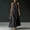 Black, variant on Women's Solid Color Halter Slip Dress Sleeveless Flowy Tiered Midi‑Maxi Vacation Dress with Functional Pockets White M(M)