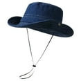 thumbnail image 3 of Stylish Sun Hats For Women Men Unisex Casual Denim Wide Brim Summer Beach Outdoor Sun Hat Comfortable Lightweight Breathable Floppy Hat for Men Mark Hat Western Hats for Women Natural Light Visor Pool, 3 of 3