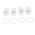 thumbnail image 1 of Chicken Feeder Less Waste Rain Proof Poultry Feeder Port Gravity Automatic Feed Kit For Buckets Barrels Bins Troughs White, 1 of 5