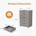 thumbnail image 4 of CQSXDA Modern 5-Drawer Dresser with Wheels - Versatile Storage Cabinet for Bedroom or Living Room, Gray, 4 of 13