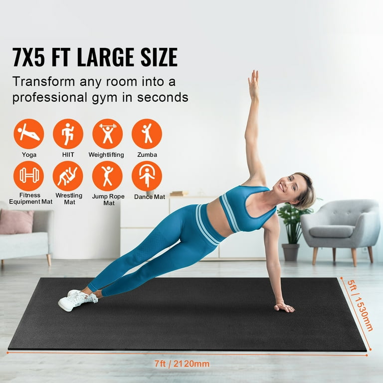 SKYSHALO Large Yoga Mat 7x5ft Durable Non Slip Fitness Mat Universal Exercise Mat for Both Genders Includes Bag Strap Suitable for Home Yoga Pilates Floor Exercises Walmart