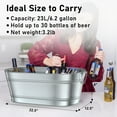 thumbnail image 5 of 6.2 Gallon Large Galvanized Ice Buckets For Parties Wine Beverage Tub With Carry Handle For Home/Bar Beer Champagne Cocktails Coolings Supplies,2Pack, 5 of 6