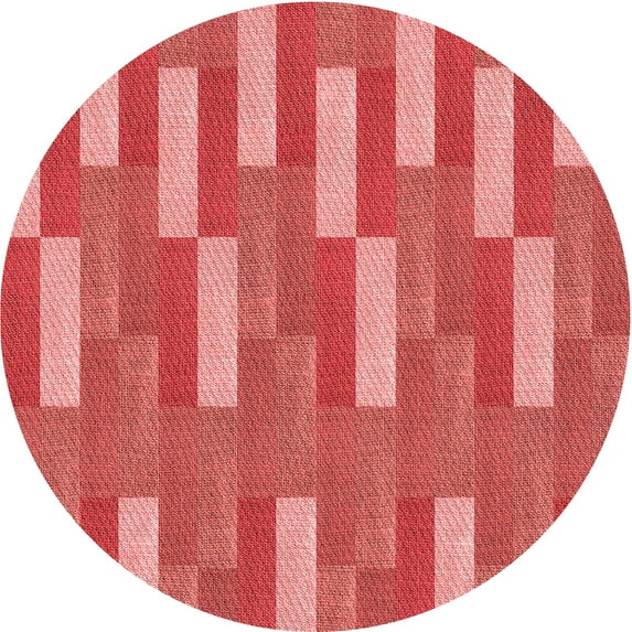 Ahgly Company Indoor Round Patterned Ferrari Red Area Rugs, 4' Round