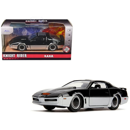 K.A.R.R. Black and Silver "Knight Rider" (1982) TV Series "Hollywood Rides" Series 1/32 Diecast Model Car by Jada