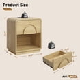 thumbnail image 4 of Bestier Nightstand with Charging Station & Open Shelf, Modern Bedside Table End Table for Bedroom Living Room Dorm Office, Natural, 4 of 9