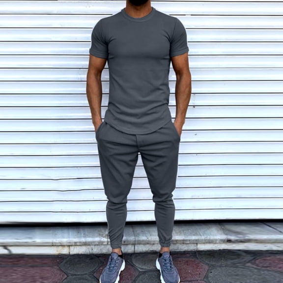 Vedolay Short Sets Men 2 Piece Outfits Men's Summer 2 Piece Outfits Casual Short Sleeve Shirts and Classic Fit Shorts Sets,Black L