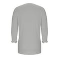 thumbnail image 5 of Sakmal Button Down Shirts Women Fall Gray Shirts Plain Henley 3/4 Sleeve Blouses for Women, 5 of 8