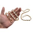 thumbnail image 1 of HAHIYO Metal Plus Correa de cadena de cuero sintético para bolso, longitud de 55,1 pulgadas, dorado y blanco, para hombro, bandolera, bolso, bolso de mano, reemplazo de embrague, cómodo, 0,47 pulgadas, 1 of 1