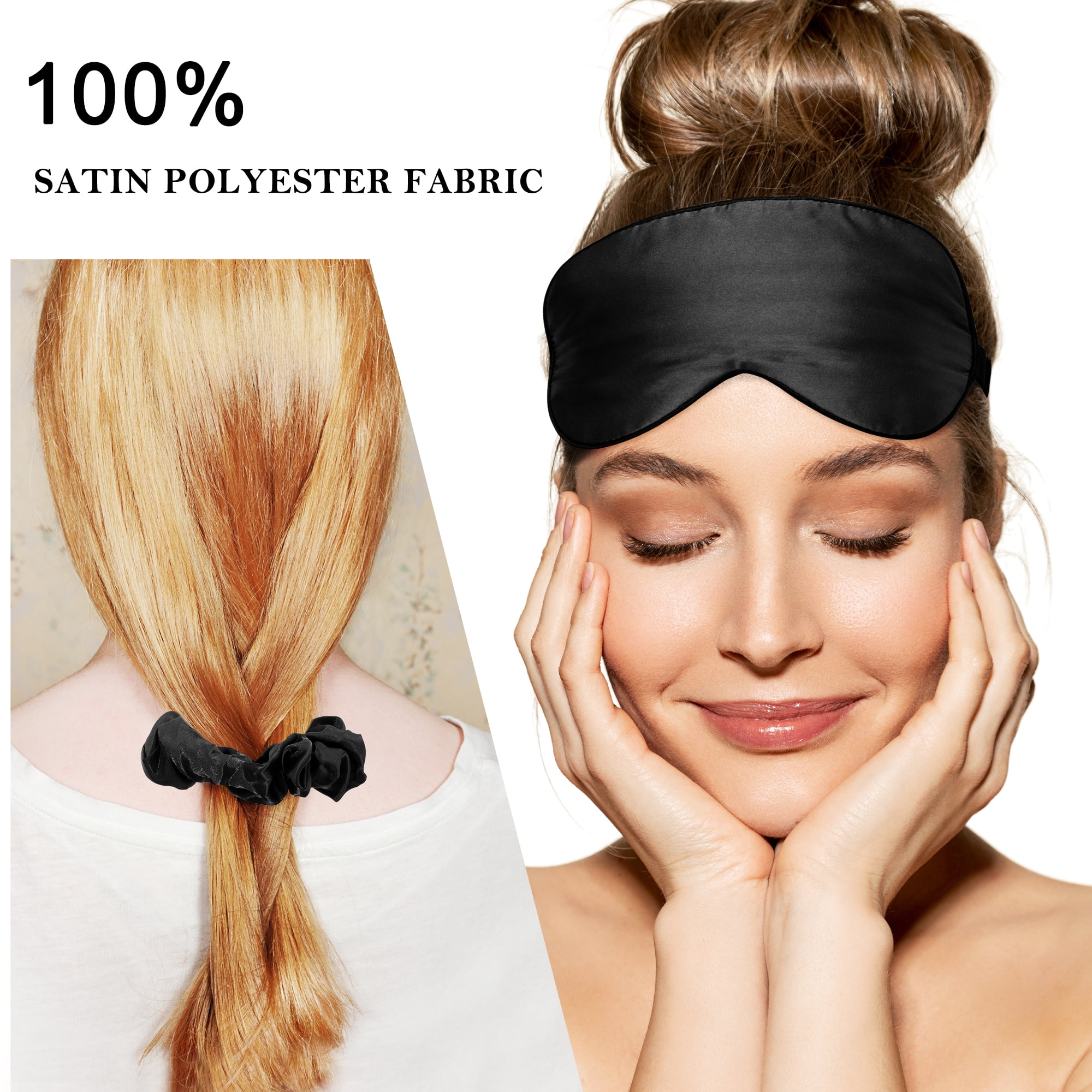 Unique Bargains Durable Soft Zippered Closure Set of 2 Satin Pillowcase Black Standard(20"x26")